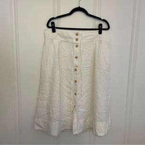 Cream Button Down Skirt